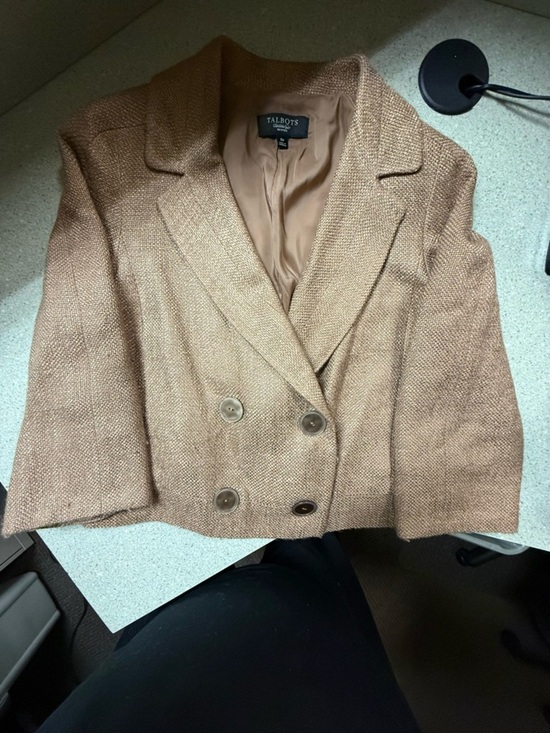 Talbots Jackets & Blazers - Talbots Double-Breasted Oatmeal Tweed Blazer